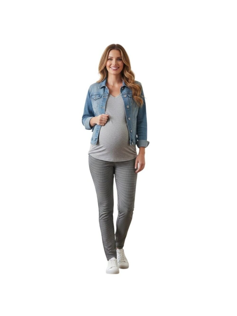 Free Haven Maternity Stretch Pants With Houndstooth Print Small